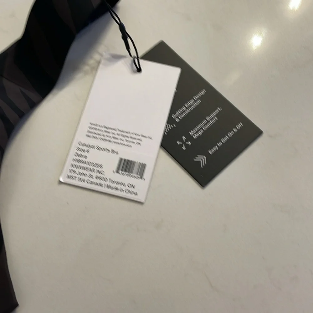 Knix Catalyst Sports Bra Size 6 Zebra NWT - Picture 7 of 8